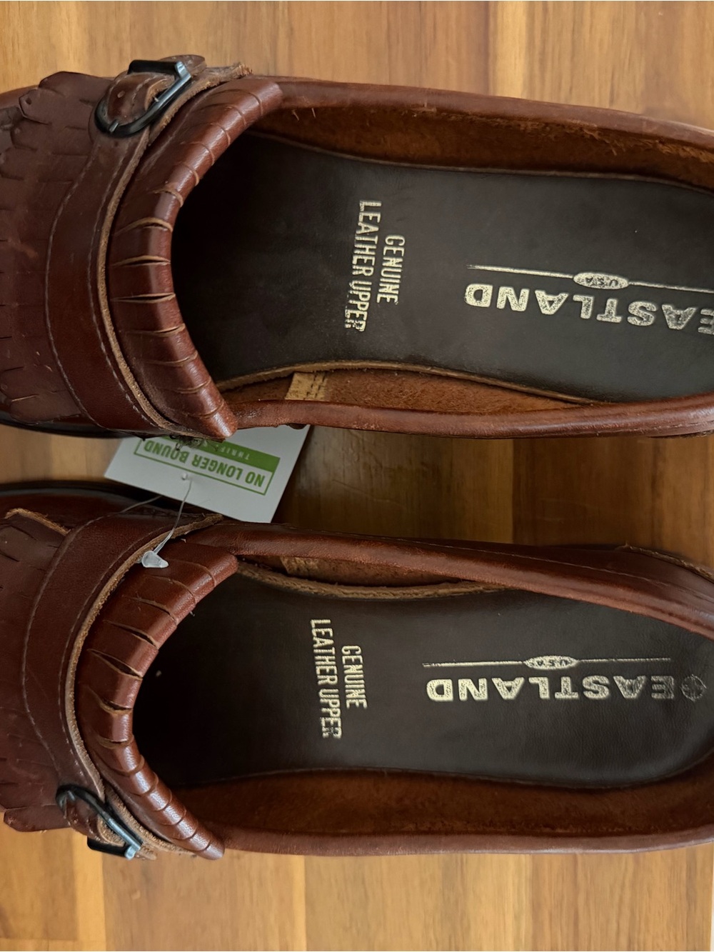 Eastland Brown Leather Kiltie Buckle Loafers - Picture 2 of 5
